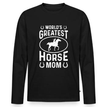 World's Greatest Horse Mom - Men's Premium Organic Long Sleeve Shirt - black - Front - Nico (187cm)