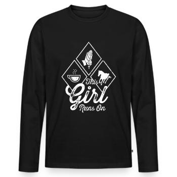 This girl keeps running - Men's Premium Organic Long Sleeve Shirt - black - Front - Nico (187cm)