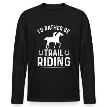 Je préfère rouler - T-shirt manches longues Premium bio Homme - noir - Devant - Nico (187cm)