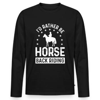 Je préfère rouler - T-shirt manches longues Premium bio Homme - noir - Devant - Nico (187cm)