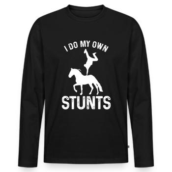 Je fais mes propres cascades - T-shirt manches longues Premium bio Homme - noir - Devant - Nico (187cm)