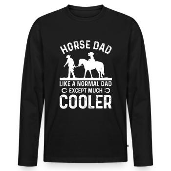 Horse dad like a NOrmal dad, only much cooler - Men's Premium Organic Long Sleeve Shirt - black - Front - Nico (187cm)