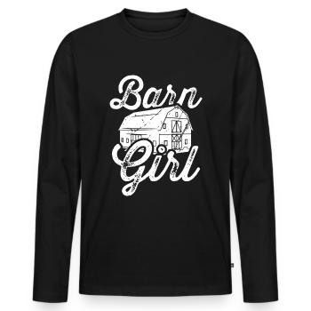 Femme de ménage de grange - T-shirt manches longues Premium bio Homme - noir - Devant - Nico (187cm)