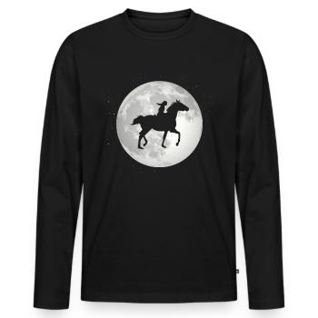 Pleine Lune - Equitation - - T-shirt manches longues Premium bio Homme - noir - Devant - Nico (187cm)