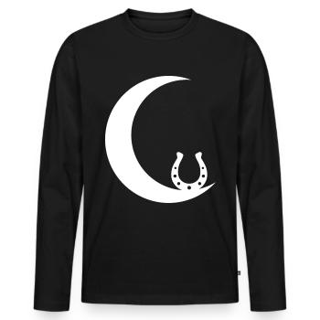 Croissant de Lune - Fer à cheval - - T-shirt manches longues Premium bio Homme - noir - Devant - Nico (187cm)