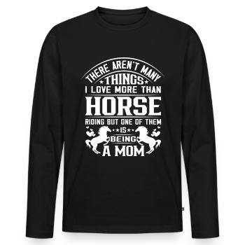 Es gibt nicht viele Dinge, die ich mehr liebe als - Männer Premium Bio Langarmshirt - Schwarz - Vorne - Nico (187cm)