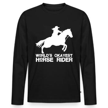 World’s Okayest Horse Rider 1 - - T-shirt manches longues Premium bio Homme - noir - Devant - Nico (187cm)