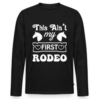Ce n’est pas mon premier Rodeo 1 - - T-shirt manches longues Premium bio Homme - noir - Devant - Nico (187cm)