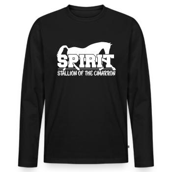 Ghost Stallion of Cimarron - - Men's Premium Organic Long Sleeve Shirt - black - Front - Nico (187cm)