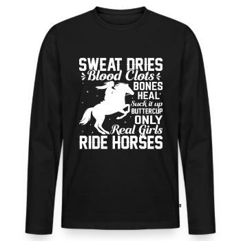 Sweat dries blood clots Bones heal Suck - Men's Premium Organic Long Sleeve Shirt - black - Front - Nico (187cm)