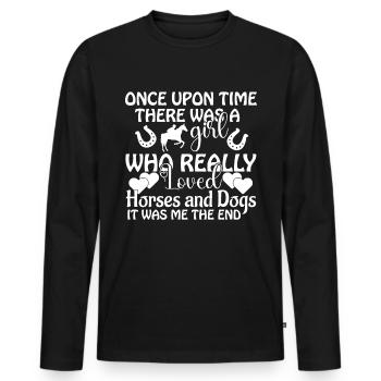Once Upon A Time There Was A Girl Who Really Loved - Men's Premium Organic Long Sleeve Shirt - black - Front - Nico (187cm)