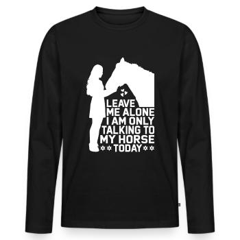 Laissez-moi tranquille, je ne parle qu’à mon - T-shirt manches longues Premium bio Homme - noir - Devant - Nico (187cm)
