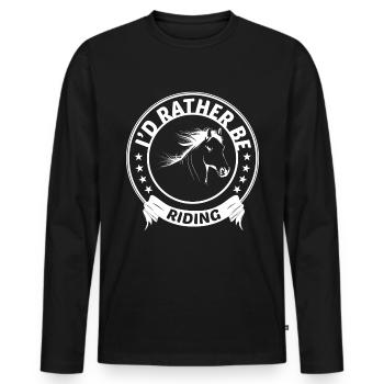 Je préférerais rouler 1 - - T-shirt manches longues Premium bio Homme - noir - Devant - Nico (187cm)