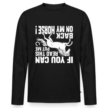 If you can read this, put me back on my - Men's Premium Organic Long Sleeve Shirt - black - Front - Nico (187cm)
