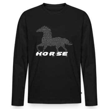 Cheval 6 - - T-shirt manches longues Premium bio Homme - noir - Devant - Nico (187cm)