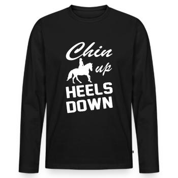Chin Up Heels Down 2 - - T-shirt manches longues Premium bio Homme - noir - Devant - Nico (187cm)