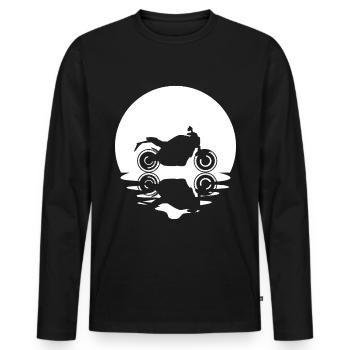 Circle and reflection - Motorcycle - - Men's Premium Organic Long Sleeve Shirt - black - Front - Nico (187cm)