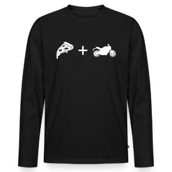 Pizza - Motorbike - - Men's Premium Organic Long Sleeve Shirt - black - Front - Nico (187cm)