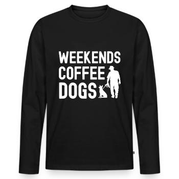 Weekends Coffee Dogs - Men's Premium Organic Long Sleeve Shirt - black - Front - Nico (187cm)