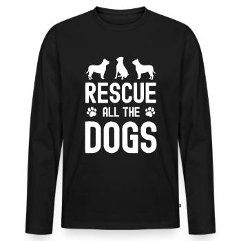 Save all dogs - Men's Premium Organic Long Sleeve Shirt - black - Front - Nico (187cm)