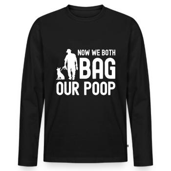 Maintenant, nous emballons tous les deux nos excréments - T-shirt manches longues Premium bio Homme - noir - Devant - Nico (187cm)