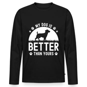 My dog is better than yours - Men's Premium Organic Long Sleeve Shirt - black - Front - Nico (187cm)