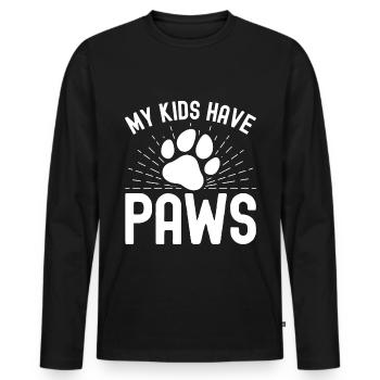 Mes enfants ont des pattes 1 - T-shirt manches longues Premium bio Homme - noir - Devant - Nico (187cm)
