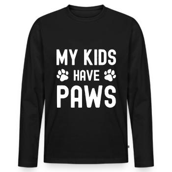 Mes enfants ont des pattes - T-shirt manches longues Premium bio Homme - noir - Devant - Nico (187cm)