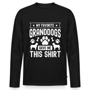 Meine Lieblingsgroßhunde haben mir dieses Shirt ge - Männer Premium Bio Langarmshirt - Schwarz - Vorne - Nico (187cm)