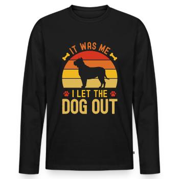 C’est moi qui ai laissé sortir le chien - T-shirt manches longues Premium bio Homme - noir - Devant - Nico (187cm)