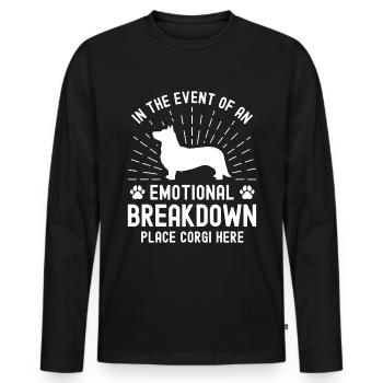 In case of an emotional breakdown, - Men's Premium Organic Long Sleeve Shirt - black - Front - Nico (187cm)