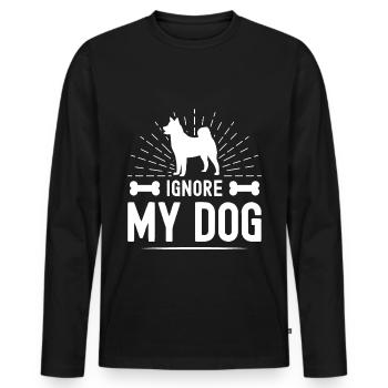 Ignorer mon chien - T-shirt manches longues Premium bio Homme - noir - Devant - Nico (187cm)
