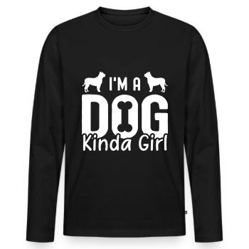 Je suis une fille passionnée de chiens - T-shirt manches longues Premium bio Homme - noir - Devant - Nico (187cm)