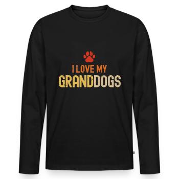 Ich liebe meine Granddogs - Männer Premium Bio Langarmshirt - Schwarz - Vorne - Nico (187cm)