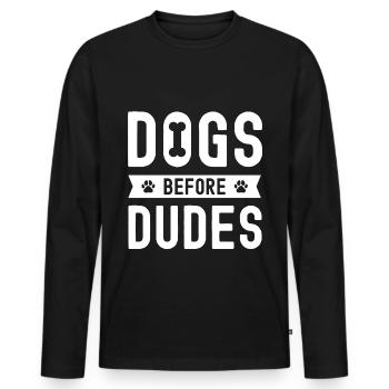 Chiens devant les ducats - T-shirt manches longues Premium bio Homme - noir - Devant - Nico (187cm)