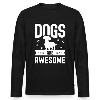 Dogs are fantastic - Men's Premium Organic Long Sleeve Shirt - black - Front - Nico (187cm)