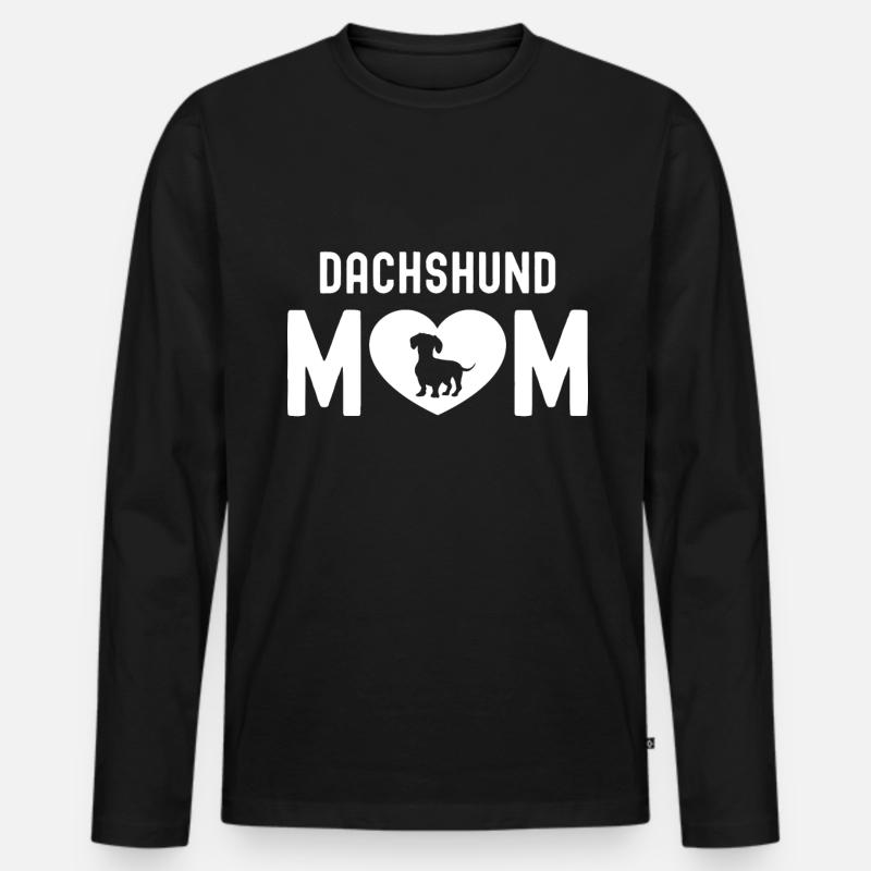 Dackel-Mama - Männer Premium Bio Langarmshirt - Schwarz