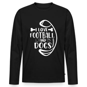 I love football and dogs - Hearts and Bone - Men's Premium Organic Long Sleeve Shirt - black - Front - Nico (187cm)