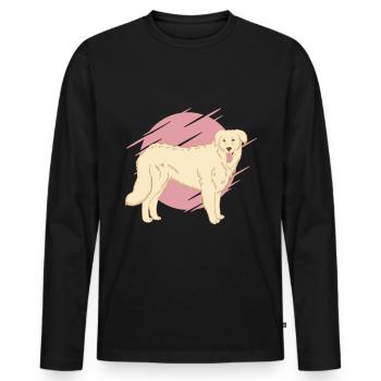 Kuvasz Breed Dog - Men's Premium Organic Long Sleeve Shirt - black - Front - Nico (187cm)