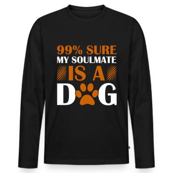99_ sicher, dass mein Seelenverwandter ein Hund is - Männer Premium Bio Langarmshirt - Schwarz - Vorne - Nico (187cm)