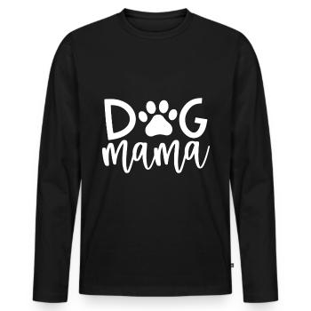 Dog mom - Men's Premium Organic Long Sleeve Shirt - black - Front - Nico (187cm)
