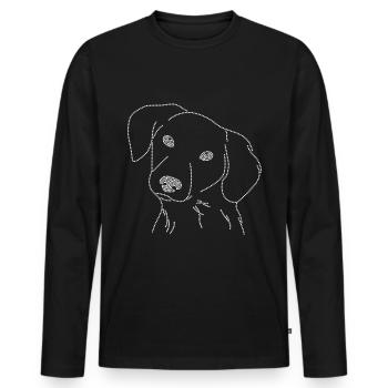 Gesicht eines Strasshundes - Männer Premium Bio Langarmshirt - Schwarz - Vorne - Nico (187cm)