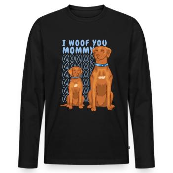 Je te fous maman - T-shirt manches longues Premium bio Homme - noir - Devant - Nico (187cm)