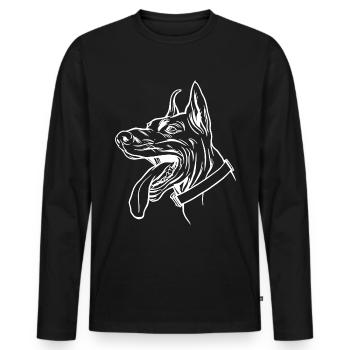 Dobermann Hund - Männer Premium Bio Langarmshirt - Schwarz - Vorne - Nico (187cm)