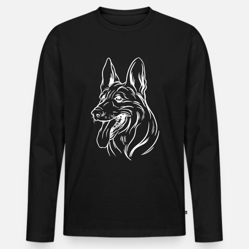 Belgischer Schäferhund - Männer Premium Bio Langarmshirt - Schwarz