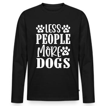 Fewer people, more dogs - Paws - Men's Premium Organic Long Sleeve Shirt - black - Front - Nico (187cm)