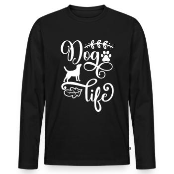 Dog Life - Dog and Paw (DO) - Men's Premium Organic Long Sleeve Shirt - black - Front - Nico (187cm)