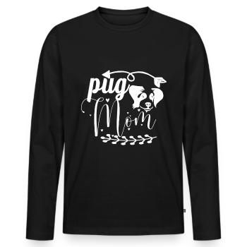 Pug Mama - Arrow - Dog - Hearts - Men's Premium Organic Long Sleeve Shirt - black - Front - Nico (187cm)