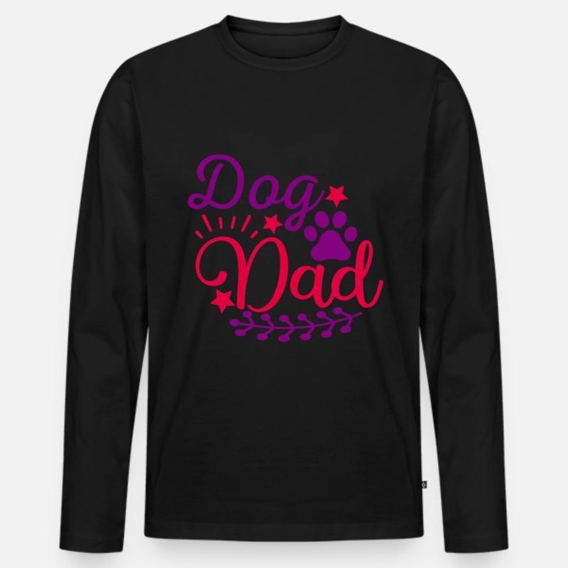 Hunde-Papa - Männer Premium Bio Langarmshirt - Schwarz