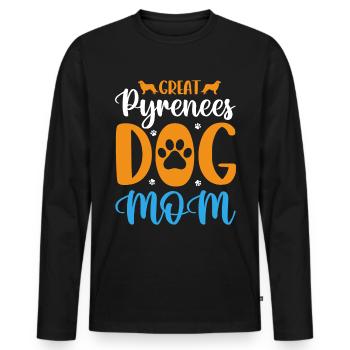Great Pyrenees Dog Mama - Men's Premium Organic Long Sleeve Shirt - black - Front - Nico (187cm)